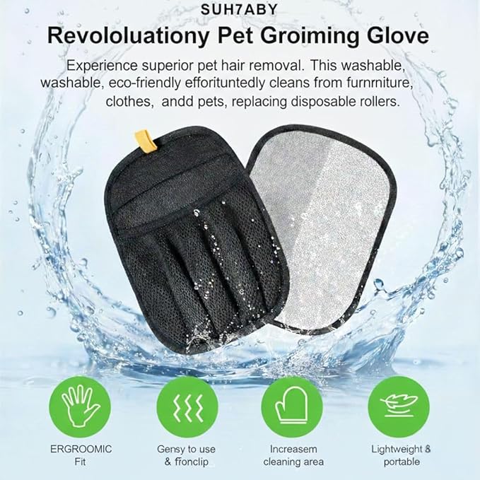Upgraded Pet Hair Remover Gloves for Cats & Dogs