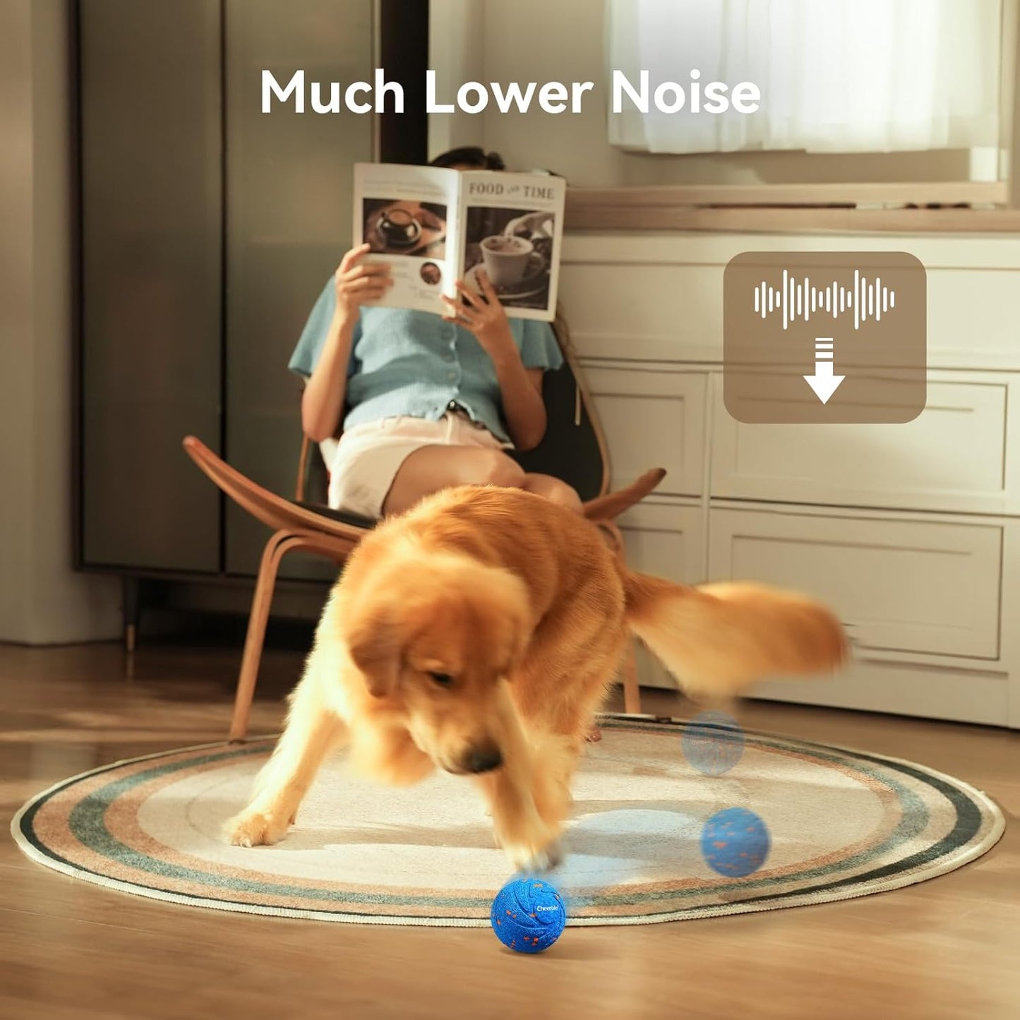 Cheerble Smart Interactive Dog Toy, Wicked Ball AIR, Automatic Moving, Bouncing, and Rotating