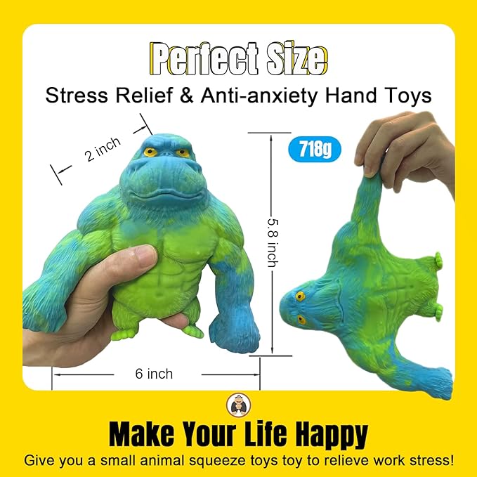 YHan Stretchy Monkey Fidget Toy Squishy Stress Relief for Kids & Adults