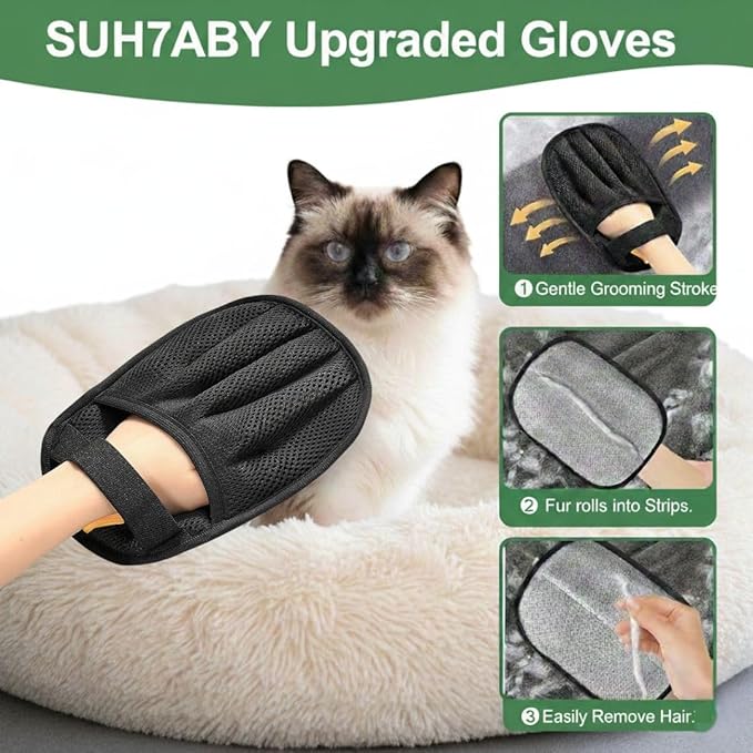 Upgraded Pet Hair Remover Gloves for Cats & Dogs