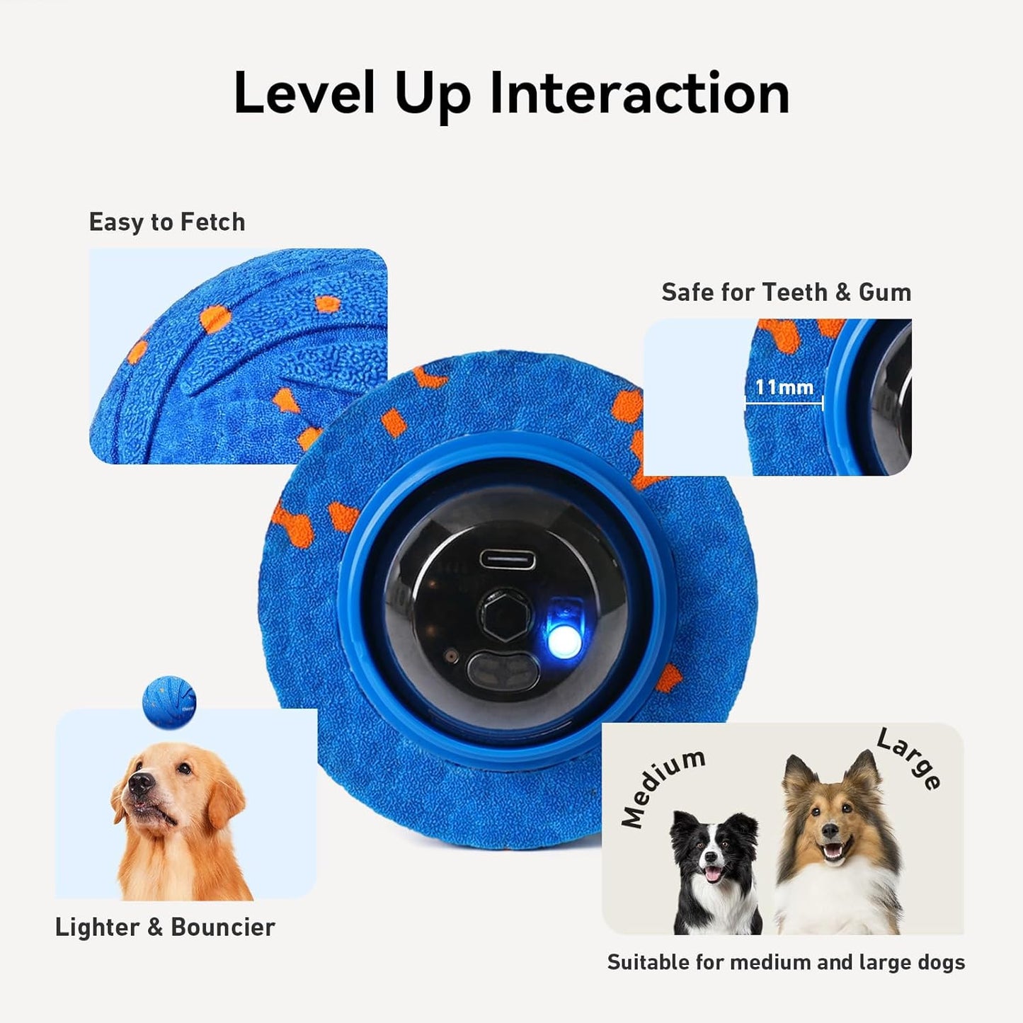 Cheerble Smart Interactive Dog Toy, Wicked Ball AIR, Automatic Moving, Bouncing, and Rotating