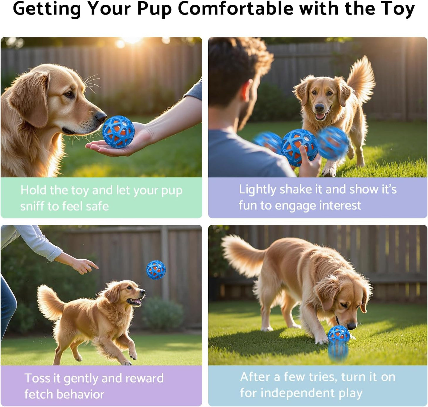 seagi Interactive Dog Toys – Durable Automatic Bouncing & Vibrating Interactive Dog Ball for Smart Play