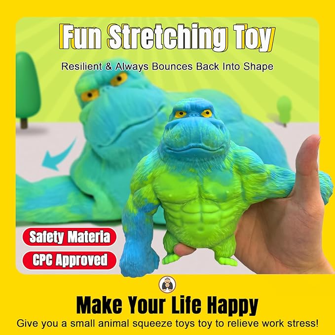 YHan Stretchy Monkey Fidget Toy Squishy Stress Relief for Kids & Adults